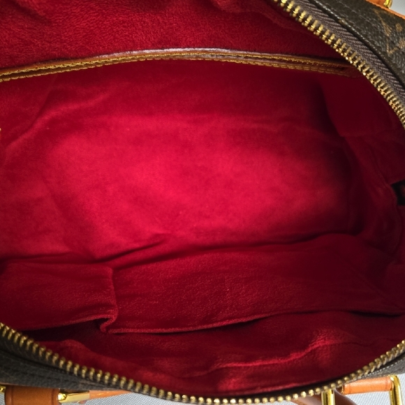 New Brown & Tan Top Handle Bag with Gold Accents - Picture 8 of 13